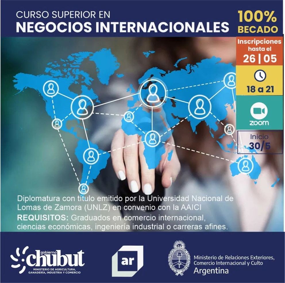 Convocan a profesionales para cursar la Diplomatura en Negocios Internacionales 