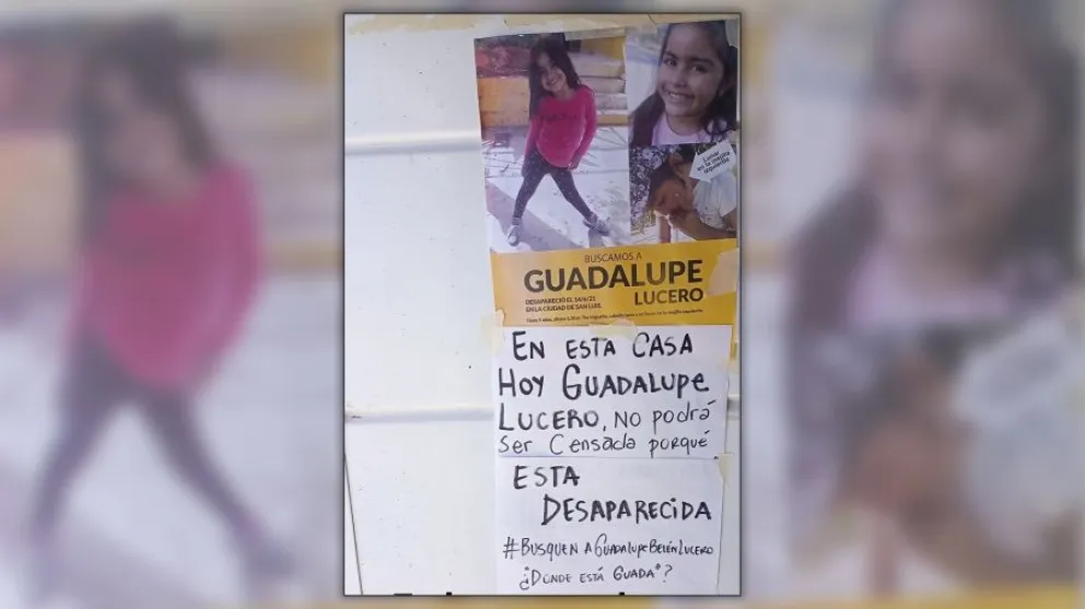 El doloroso mensaje de la mamá de Guadalupe Lucero: “No podrá ser censada porque está desaparecida”