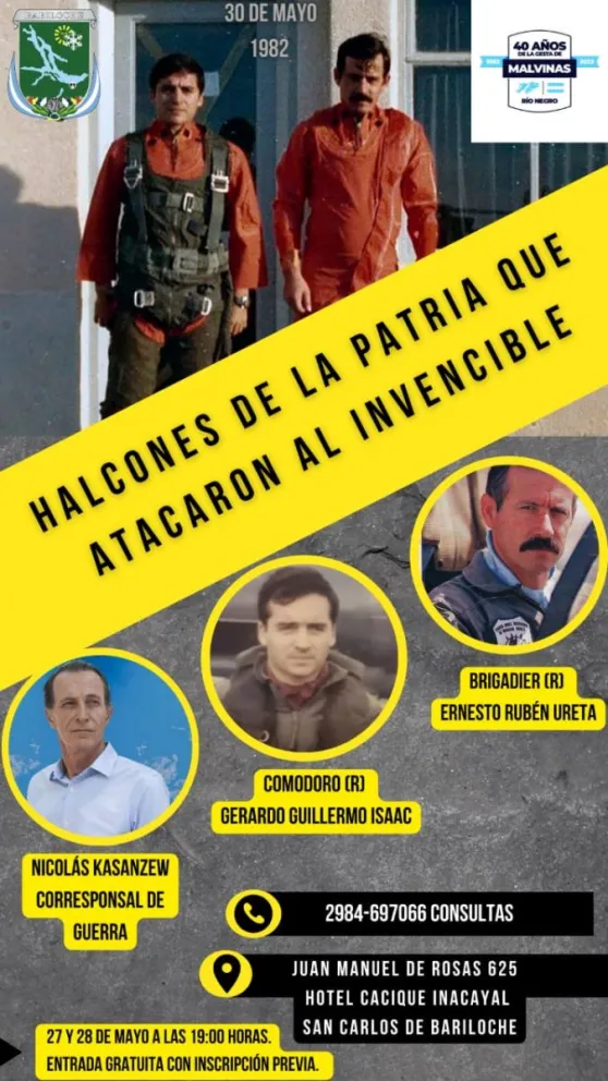 Malvinas 74 días - 4 décadas: Bariloche recibe a "Los halcones de la patria"