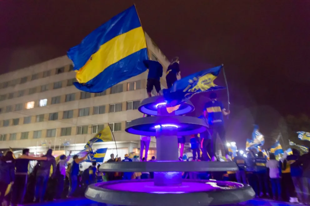 Boca campeón: los xeneizes de Viedma celebraron el título en la Fuente Pucará
