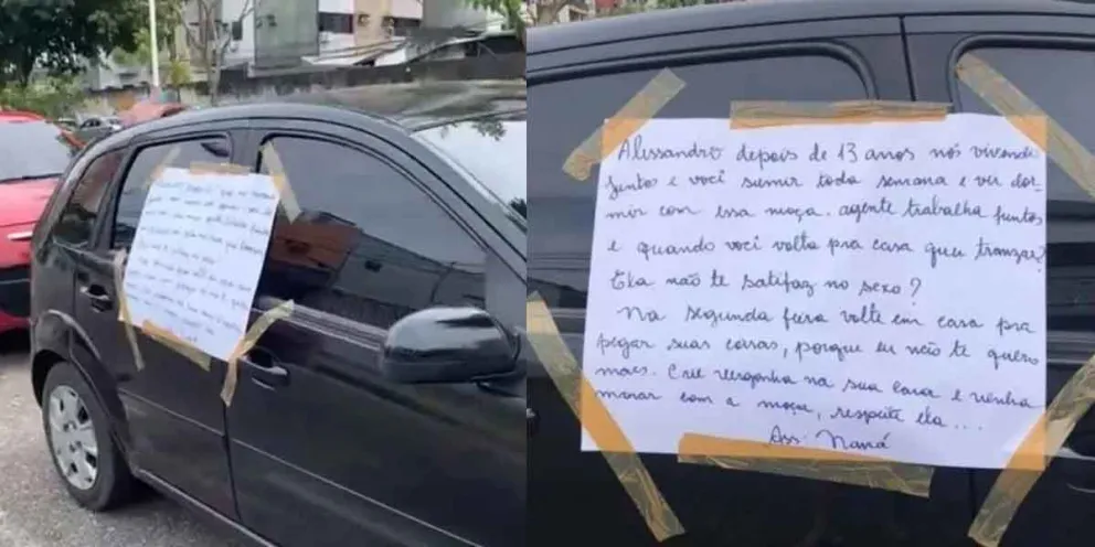 Harta de las infidelidades de su pareja, lo escrachó con una nota en el auto: “Andate a vivir con ella”