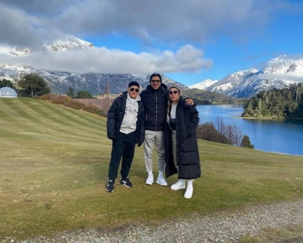 Enzo Pérez disfruta de su estadía en el hotel Llao Llao de Bariloche