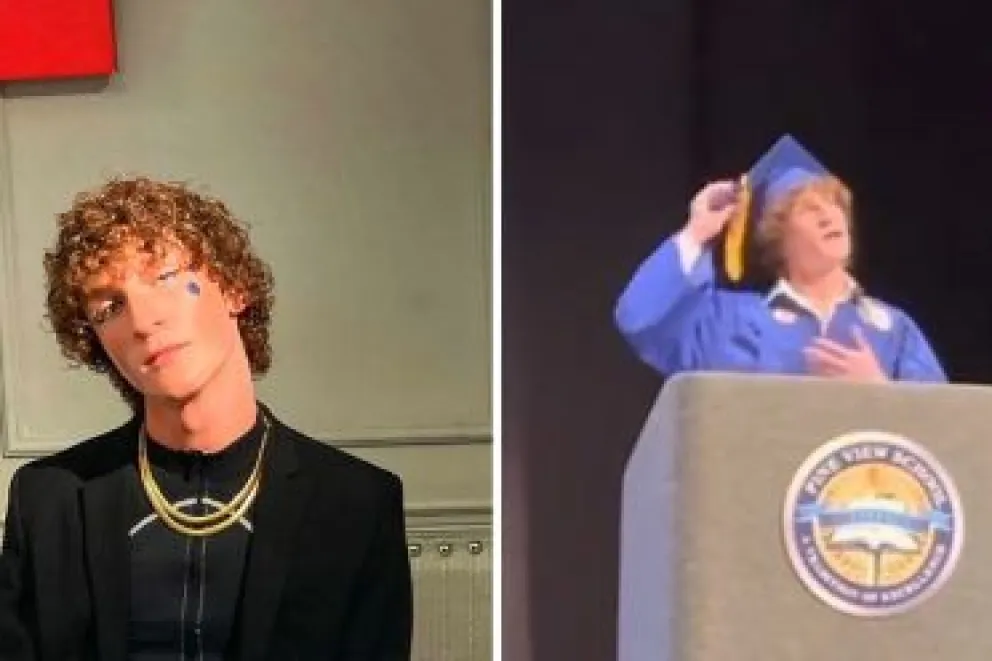 No podía decir “gay” en su discurso de graduación y utilizó una gran estrategia para que no lo censuren