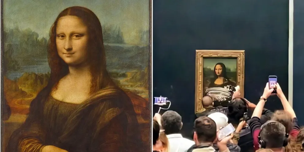 Insólito: le dieron un "tortazo" a La Gioconda en el Museo del Louvre