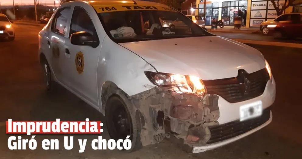 Imprudencia: giró en U y chocó 