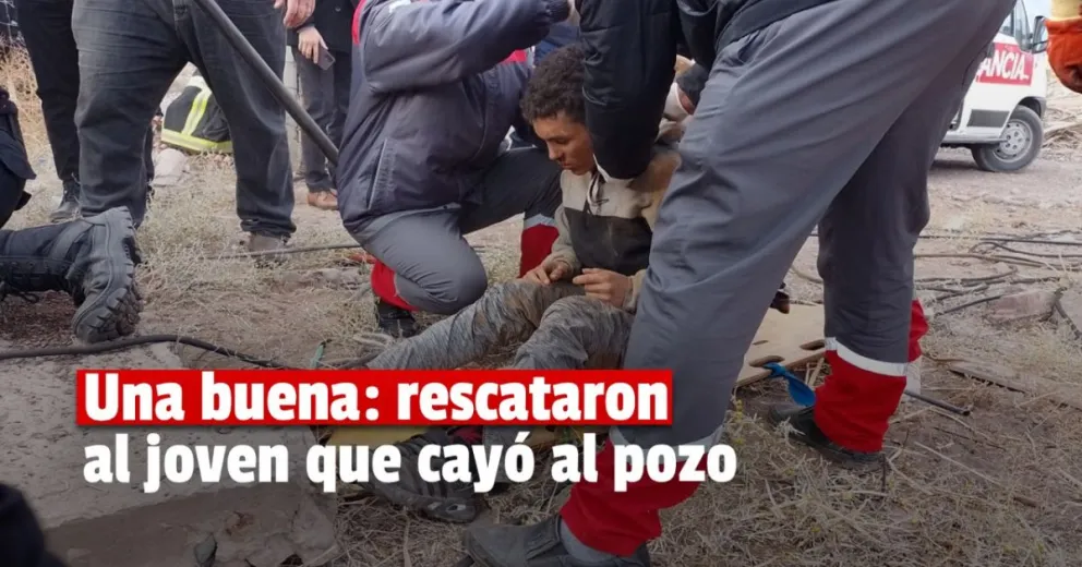 Lograron rescatar al joven que cayó al pozo en Pocito