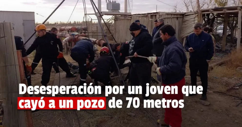 Gran operativo para rescatar a un joven que cayó a un pozo