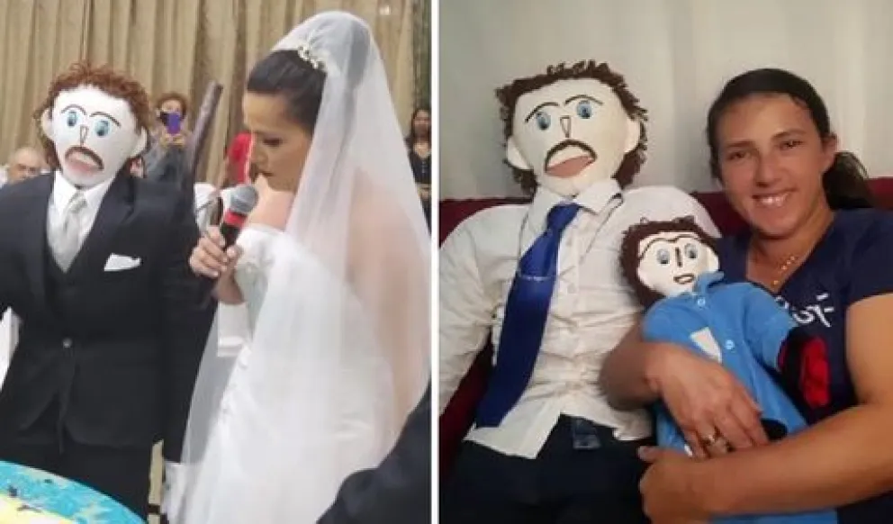 Increíble: una mujer se casó con un muñeco de trapo y tienen un bebé