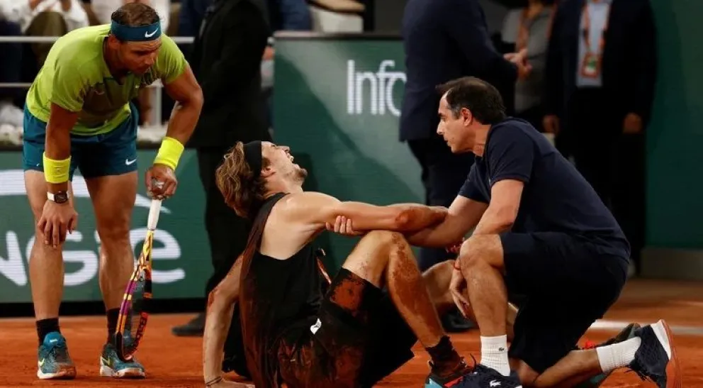 Roland Garros: tras la dolorosa lesión de Alexander Zverev, Nadal quedó clasificado a la final