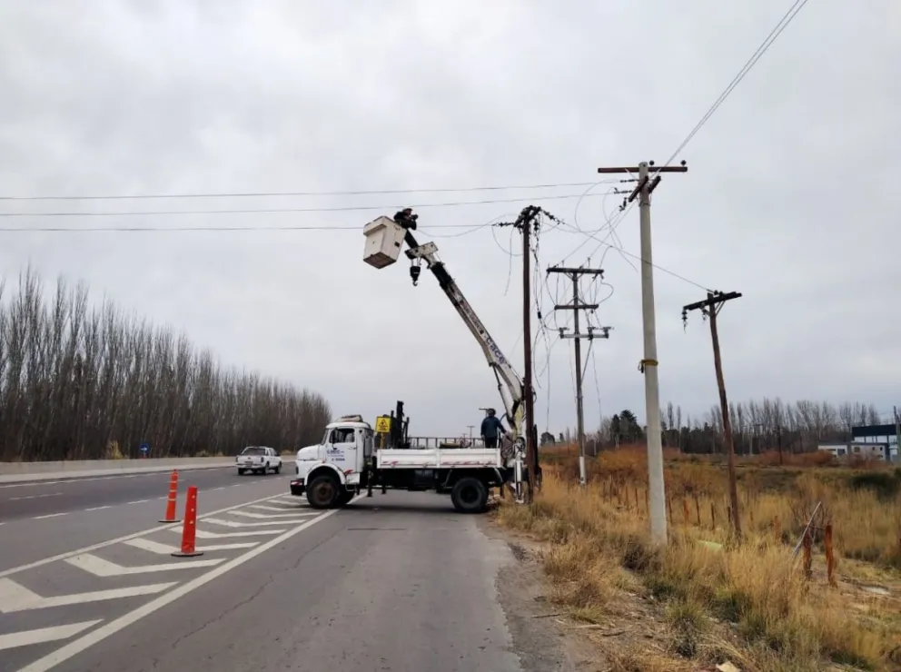 Delincuentes descolgaron un tendido eléctrico de 250 metros sobre Ruta 22