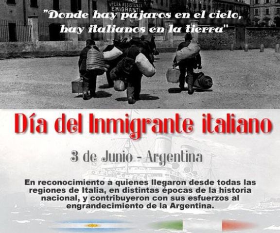 3 de junio, Día del Inmigrante Italiano