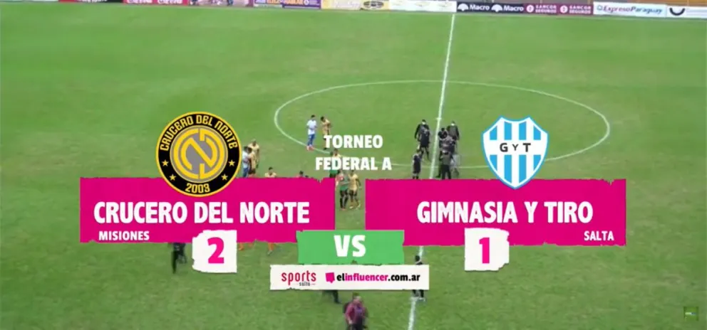 Inesperado resultado: Crucero del Norte ganó 2-1 contra Gimnasia y Tiro de Salta