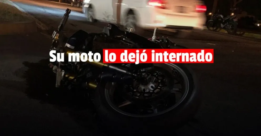 Su moto lo dejó internado