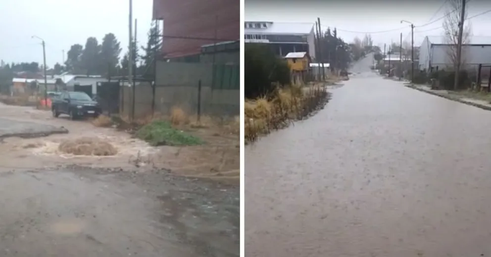 Así estaban las calles de algunos barrios del Alto con el temporal de lluvia  