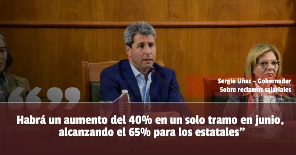Sergio Uñac anunció que habrá un aumento del 40% para estatales en un solo tramo 