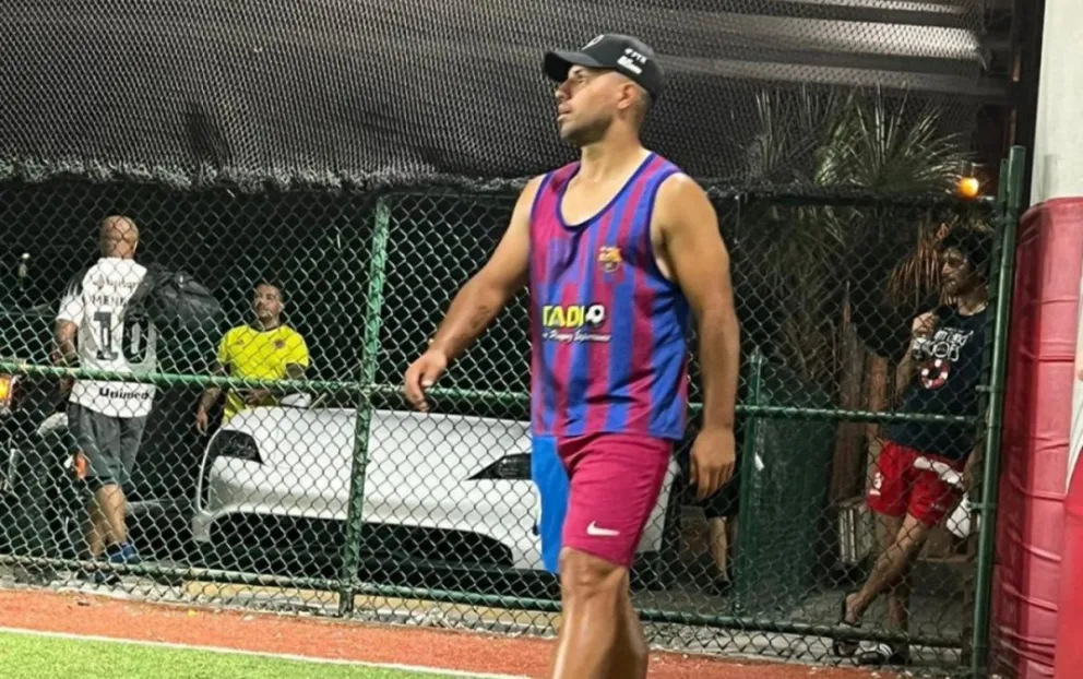 El Kun Agüero volvió a jugar al fútbol en Miami: jugó un reducido con hinchas de River