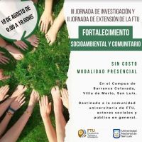FTU: III Jornada de Investigación y II Jornada de Extensión Fortalecimiento Socioambiental y Comunitario