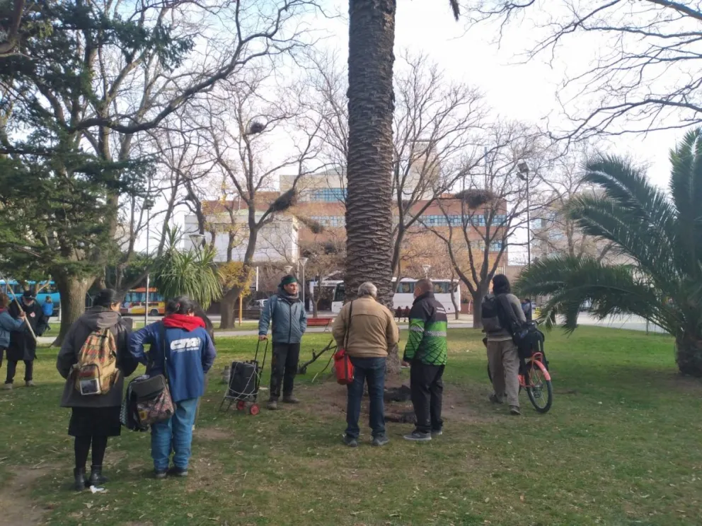 Manifestación en Viedma: intervino el municipio por una fogata en la plaza