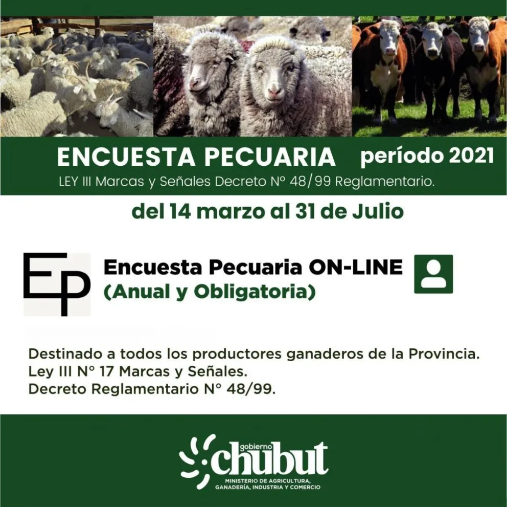 Provincia recuerda al sector agropecuario completar la Encuesta Pecuaria 2022