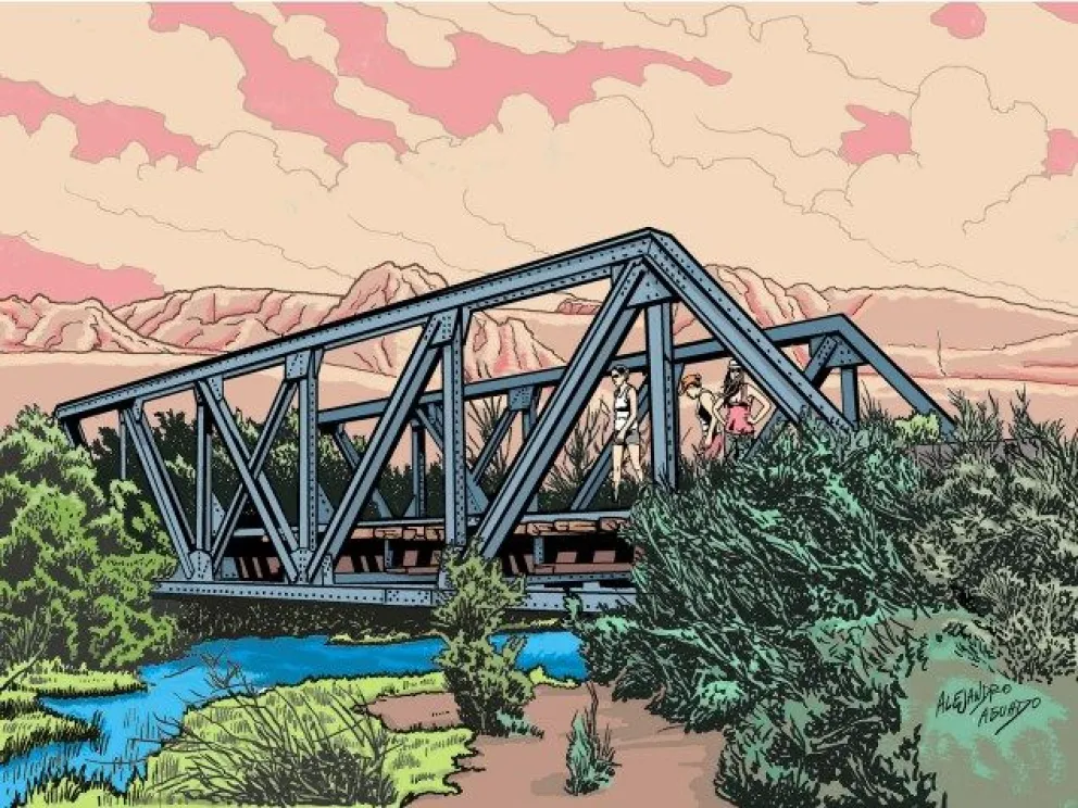 El puente ferroviario y el Zanjón del Cerro Negro