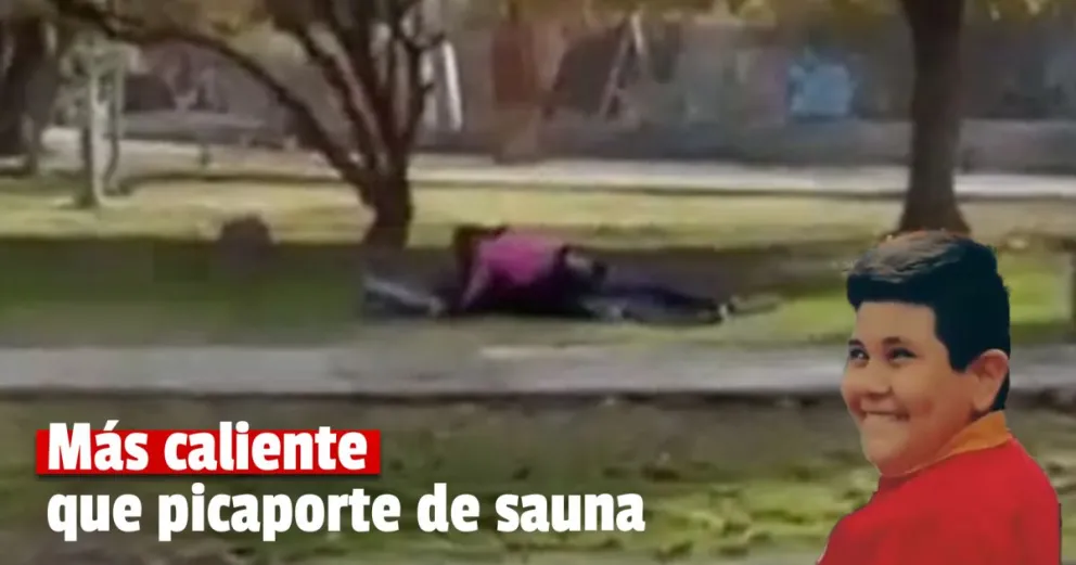 Frente a escuela: un momento  hot  generó polémica  entre padres