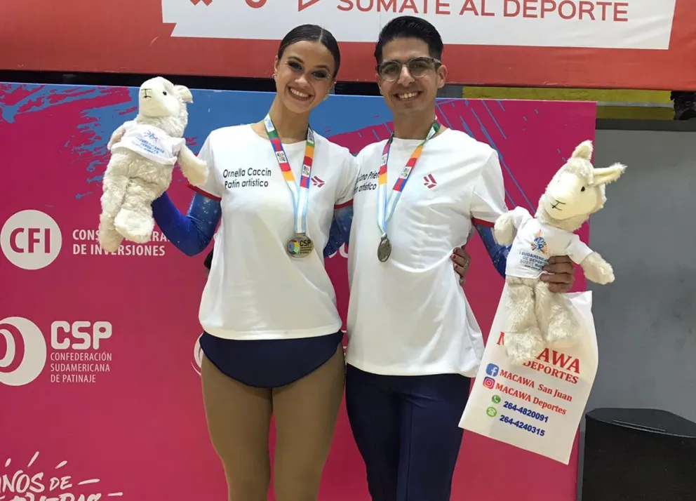 La barilochense Ornella Caccin fue campeona sudamericana de patín artístico