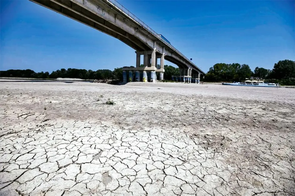 El río en Italia que se secó por el calor