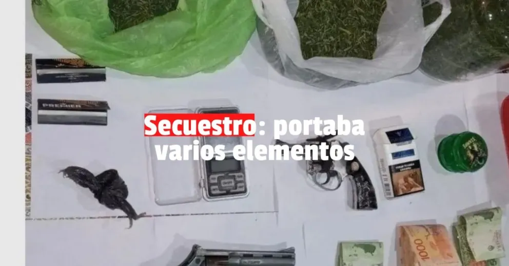 Secuestro: portaba varios elementos