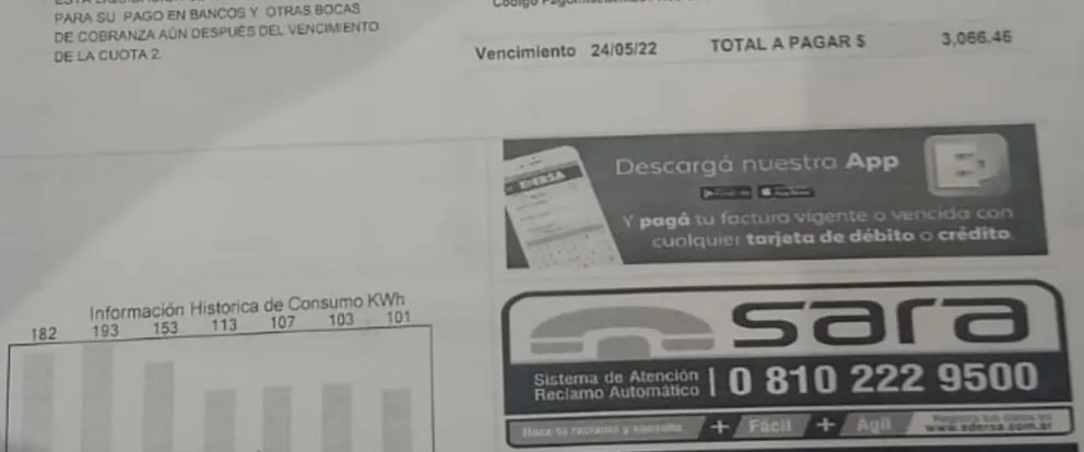 Hay desconcierto por el tarifazo en boletas de la luz en Viedma