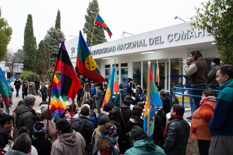 Izaron la bandera Mapuche en la UNCo y fue noticia nacional