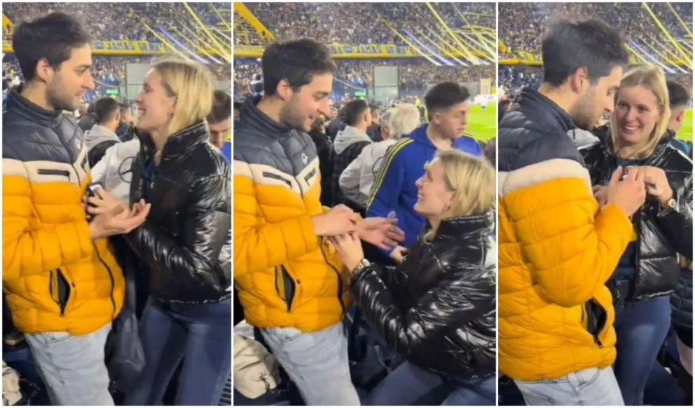 VIDEO: ella le propuso casamiento en La Bombonera y la reacción del novio fue viral