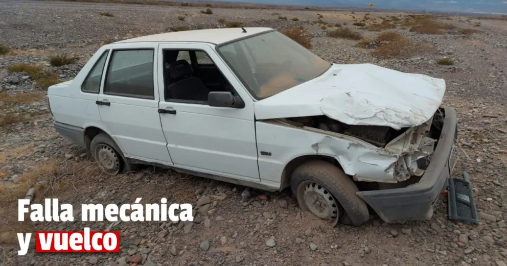 Iba a Rodeo, perdió el control del auto y volcó