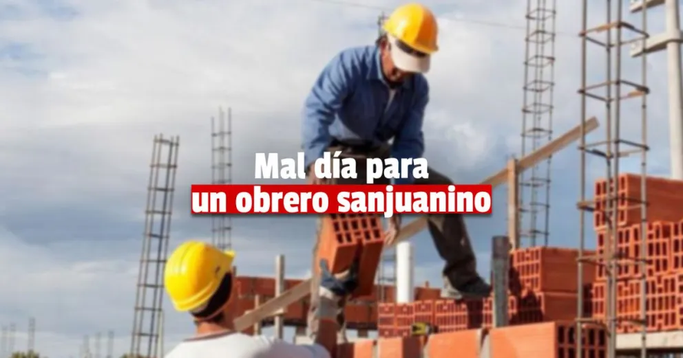 Chimbas: un obrero cayó mientras trabajaba y terminó internado 
