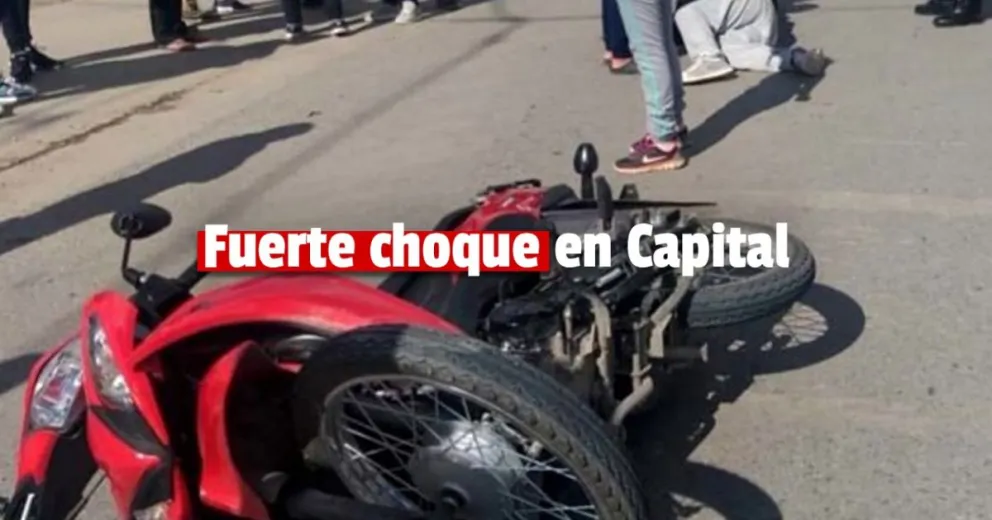 Una motociclista sufrió heridas tras ser impactada por un auto