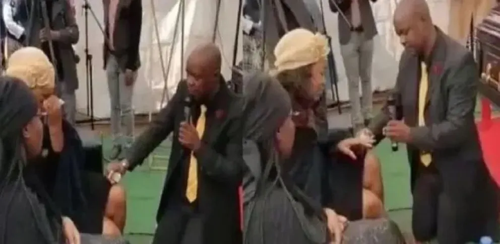 Video: no se pudo aguantar y le pidió casamiento en el funeral de su padre