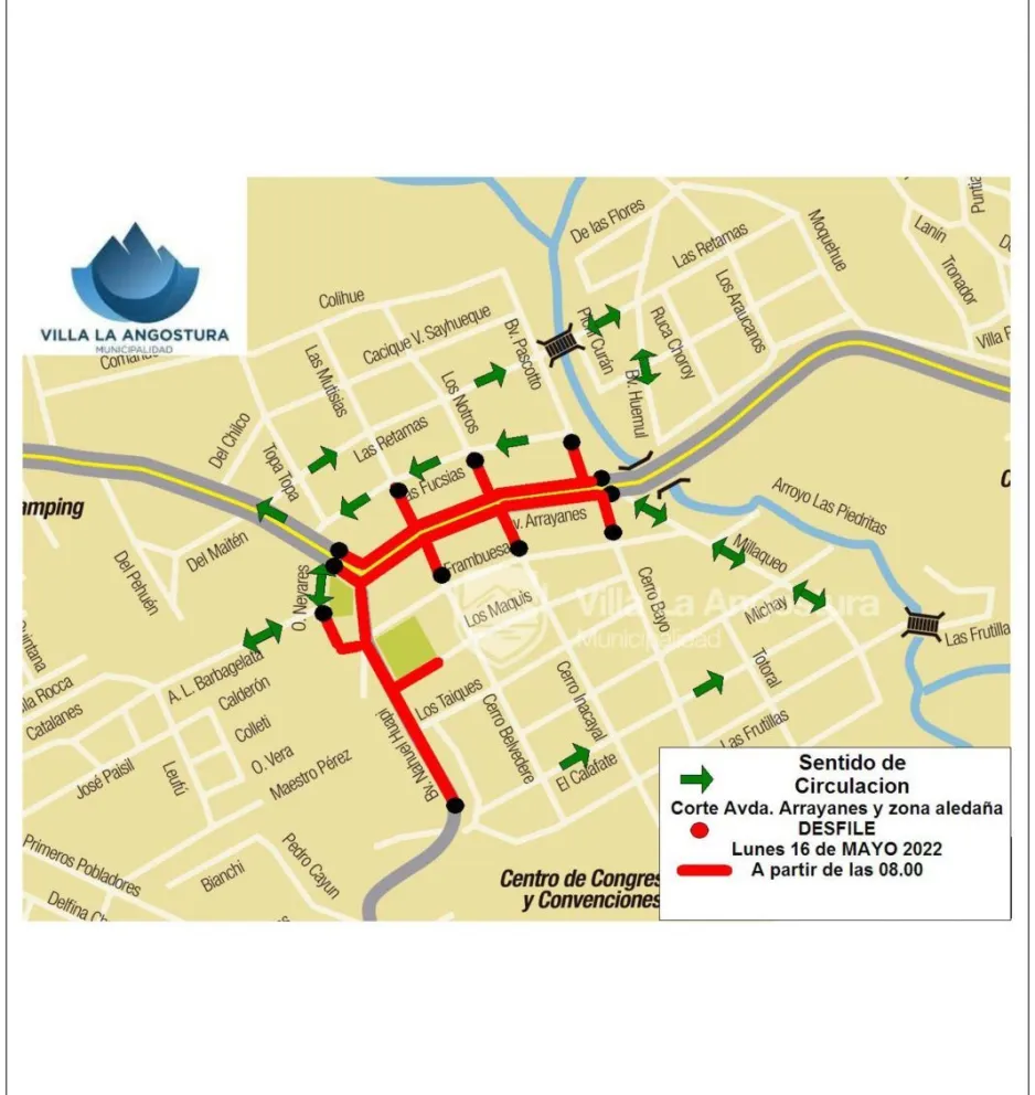 Así serán los cortes de calles por el festejo del 90° aniversario de la localidad