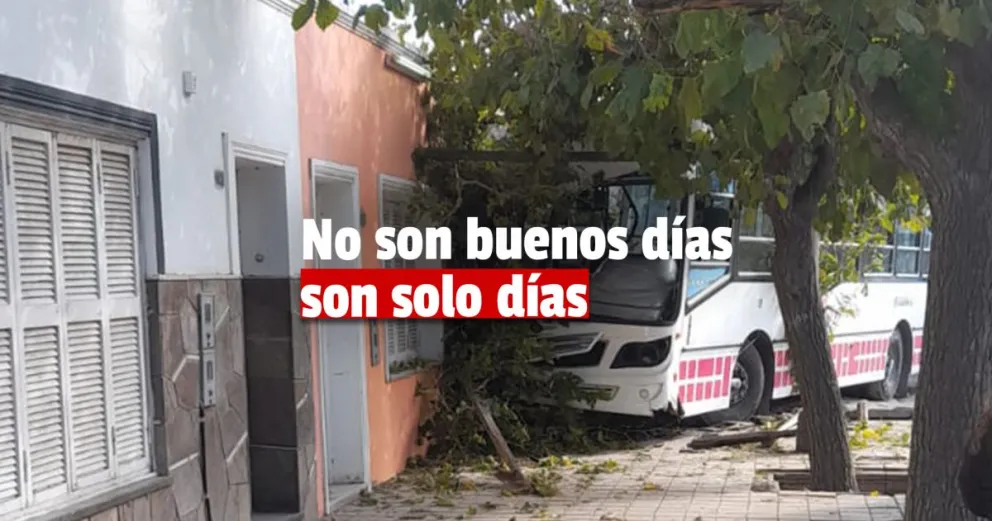 Un colectivo chocó contra dos autos, terminó en la vereda e impactó una casa 