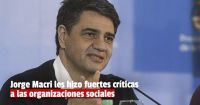 Dura crítica de Jorge Macri a las organizaciones sociales: “Las integran vagos que no laburan”