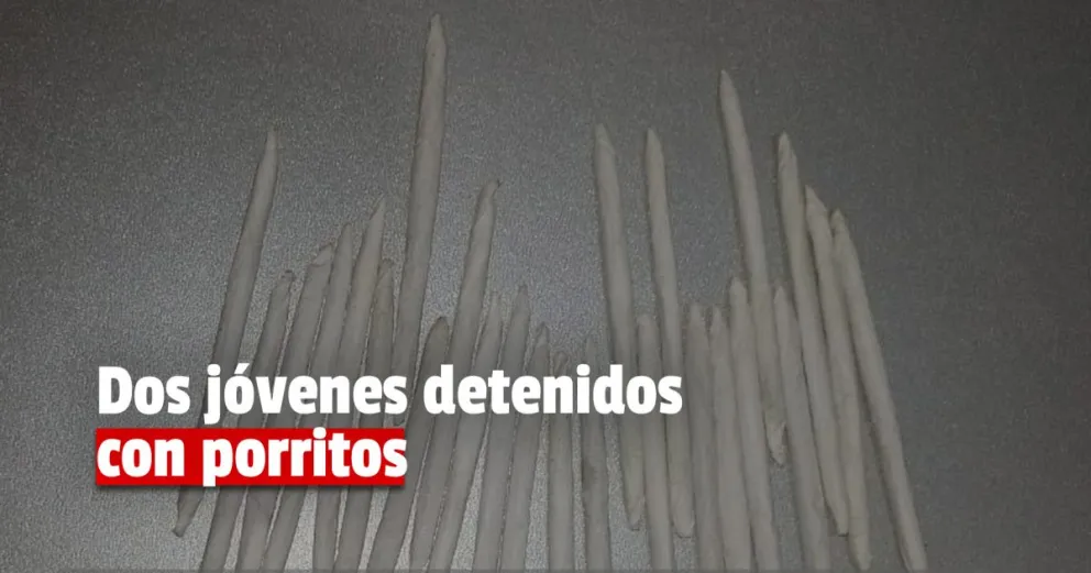 Dos jóvenes fueron detenidos con 25 cigarrillos de marihuana