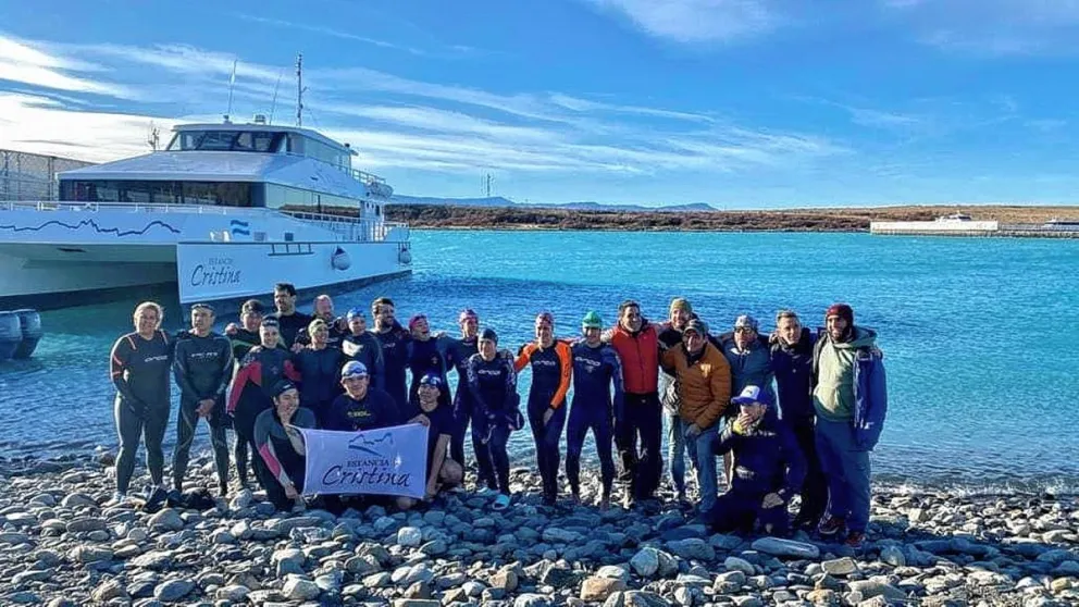 Dos nadadores locales participaron del Cruce del Lago Argentino