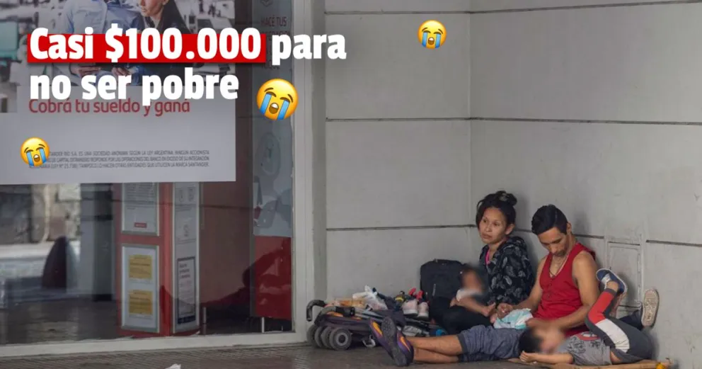 En abril y una familia necesitó $95.260 para no caer bajo la línea de la pobreza
