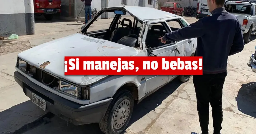 Un joven volcó con su auto en Chimbas