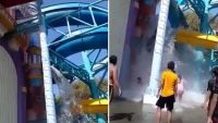 Video: conmoción al derrumbarse un tobogán acuático en un parque de Indonesia